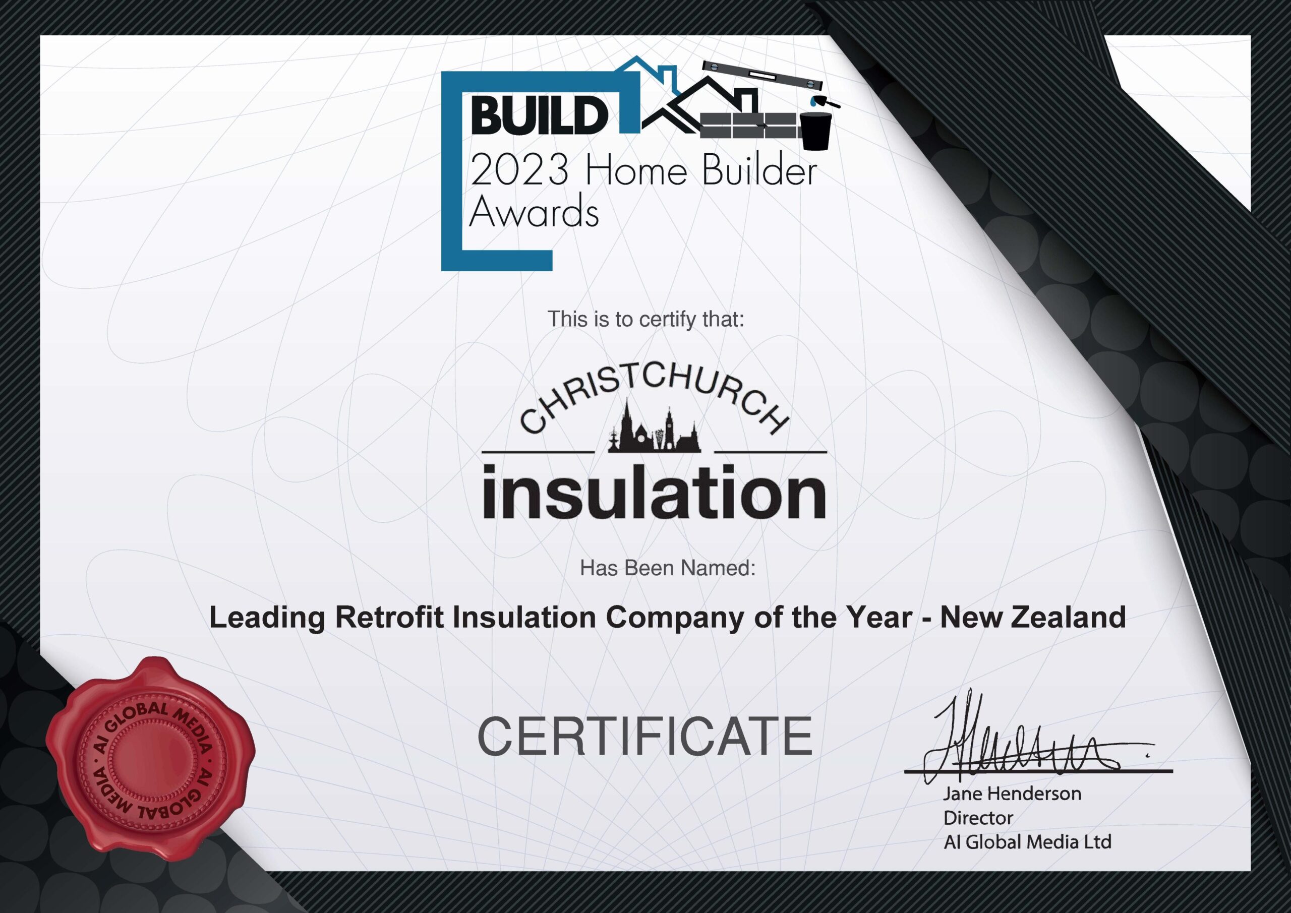 Christchurch Insulation Build 2023 Home Builder Awards